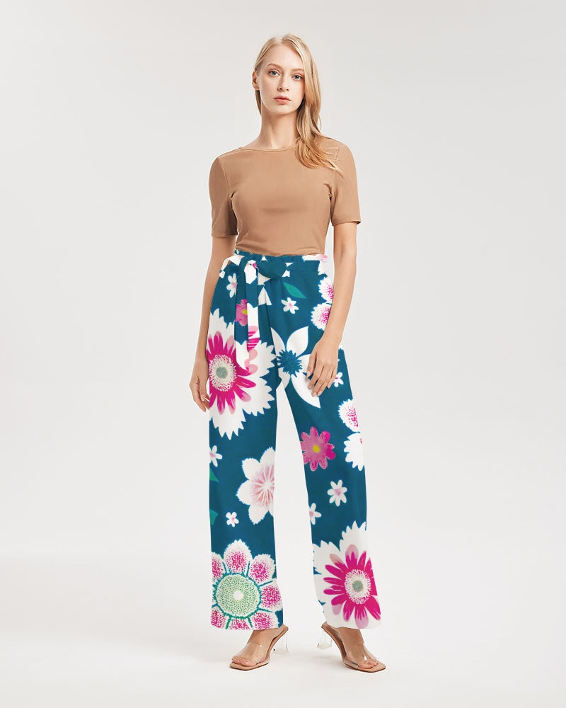 Beautiful floral pattern Women's All-Over Print High-Rise Wide Leg Pants