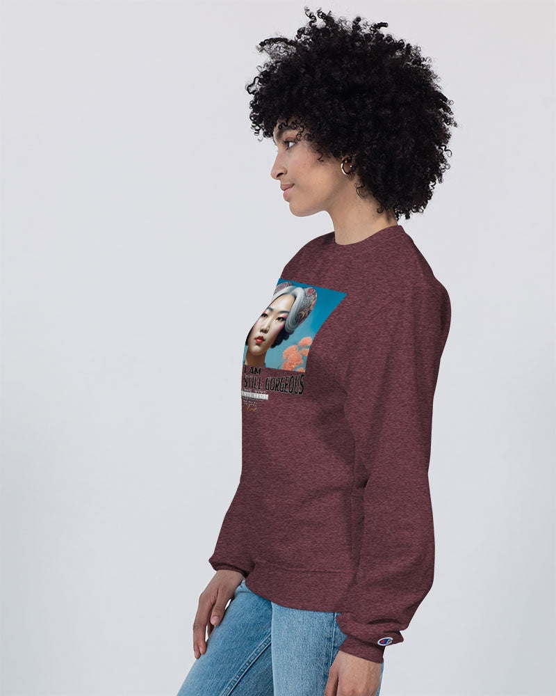 Promoting Asian women with silver grey Unisex Sweatshirt | Champion