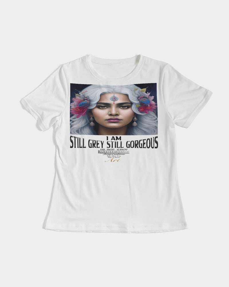 Promoting Indian women with silver grey hair Women's Tee