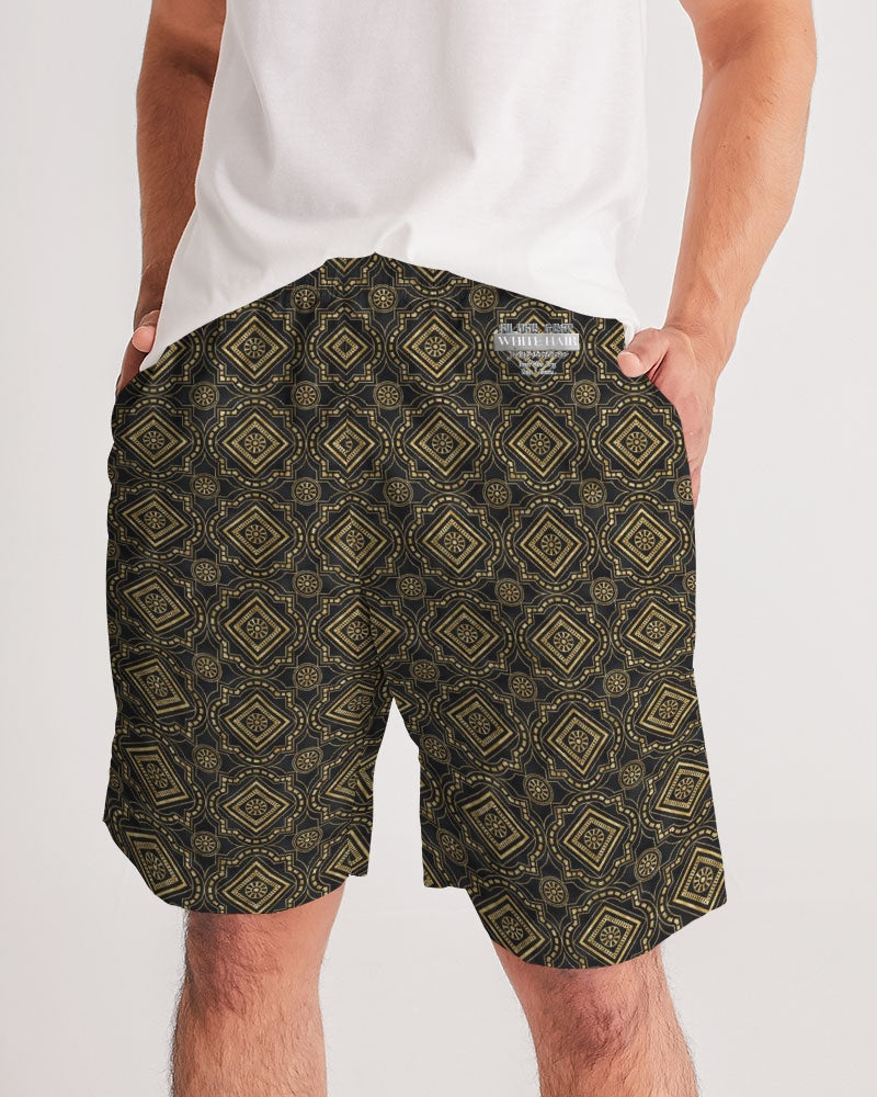 Brown Diamond pattern Men's Jogger Shorts