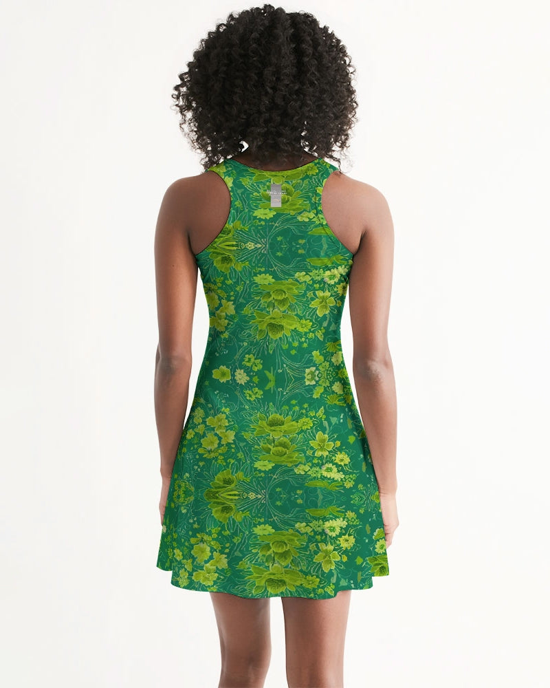 Green lush Repeat pattern Women's Racerback Dress