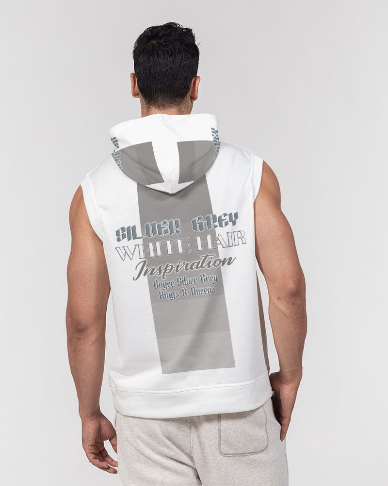 Silver Grey white hair and beard, my style my way Men's Premium Heavyweight Sleeveless Hoodie