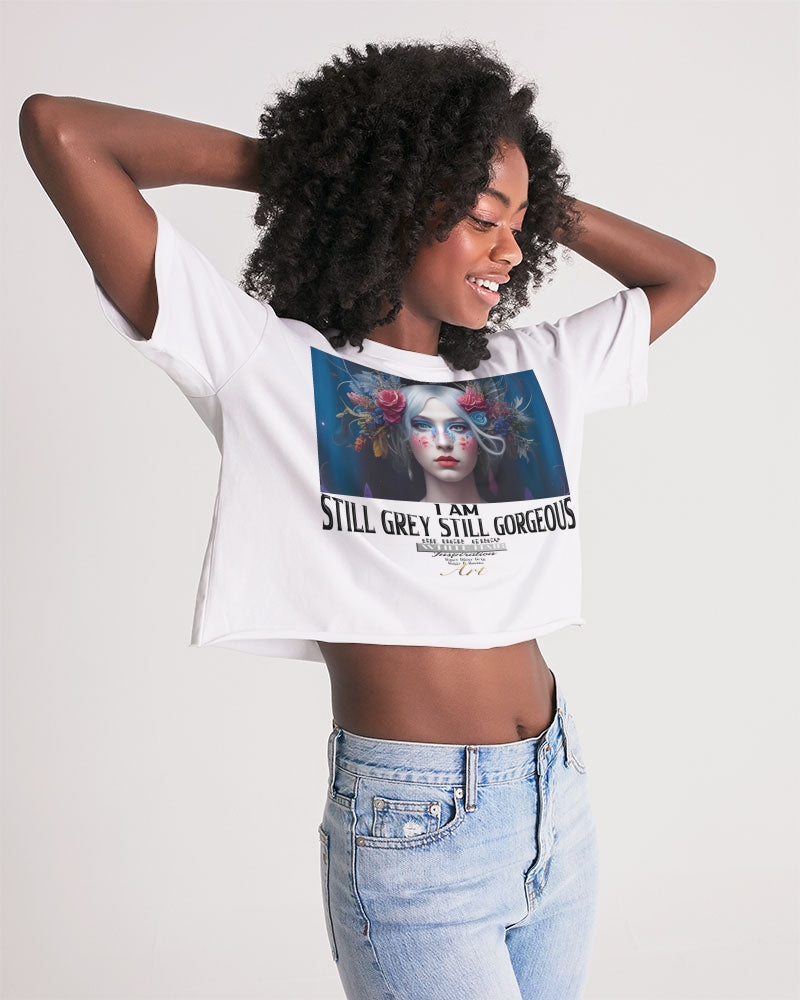 I am Still Grey Still Gorgeous Women's Lounge Cropped Tee