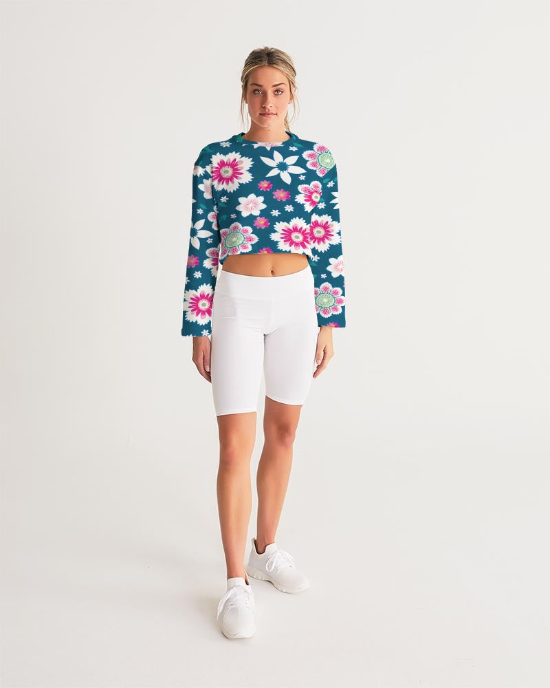 Beautiful floral pattern Women's All-Over Print Cropped Sweatshirt