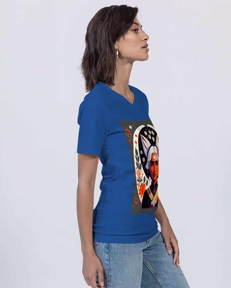 Indian Silver fox Unisex Jersey V-Neck Tee | Bella + Canvas