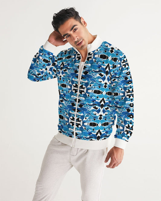 Blue Abstract pattern design Men's Track Jacket