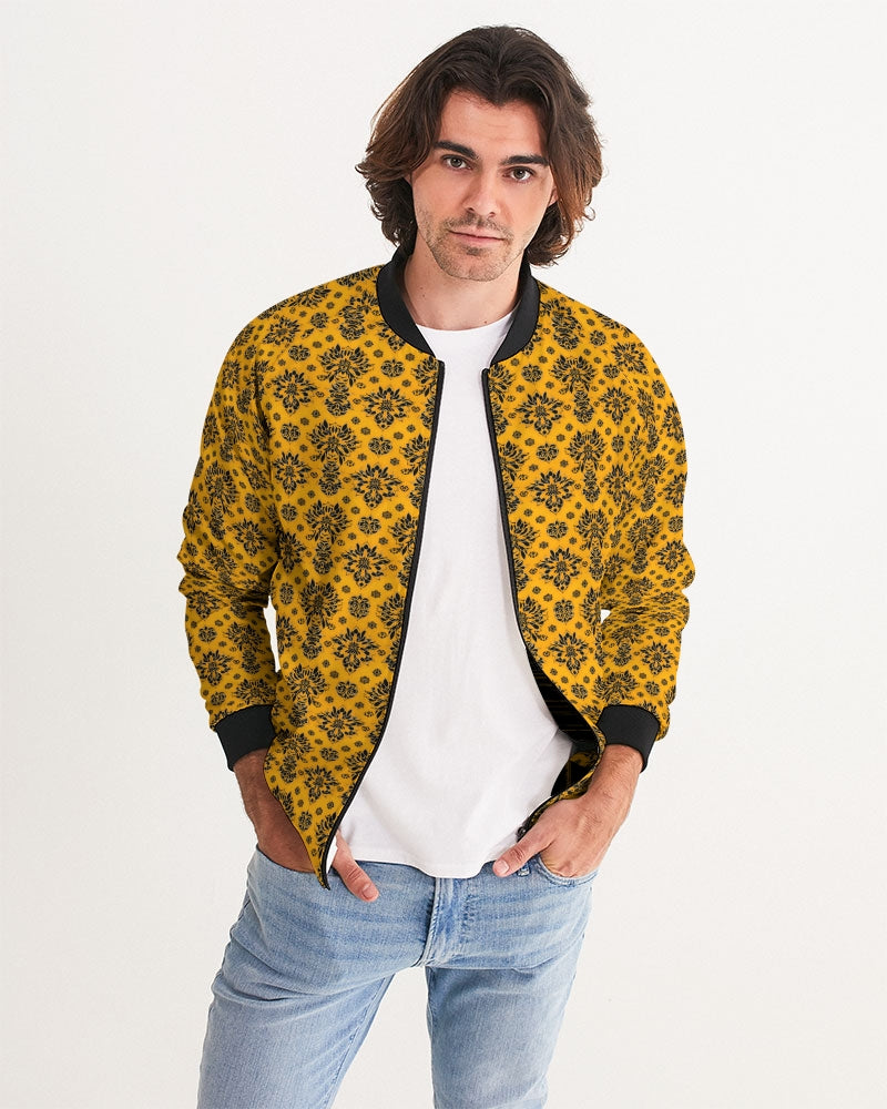 Orange and black royal design Men's Bomber Jacket