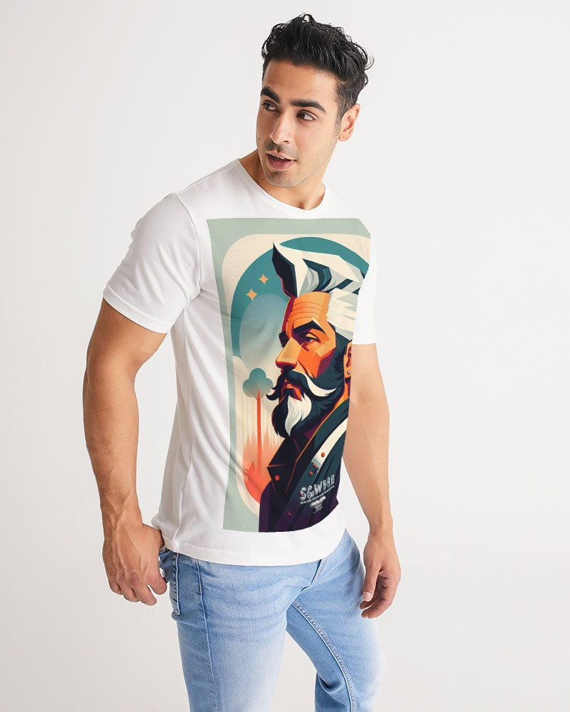 Silver grey white man Men's All-Over Print Tee