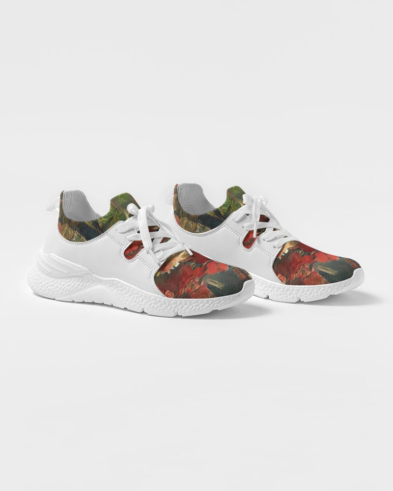 Abstract Rose design Women's Two-Tone Sneaker