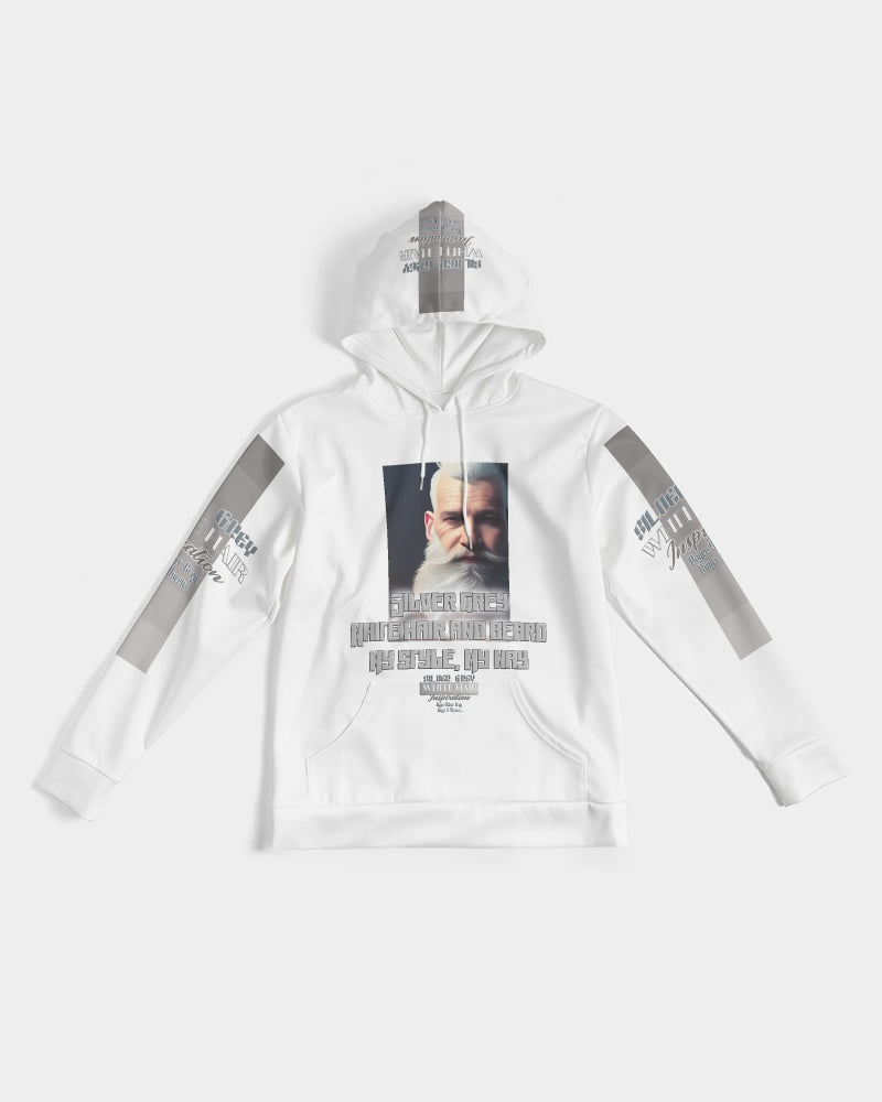 Silver Grey white hair and beard, my style my way Men's Hoodie