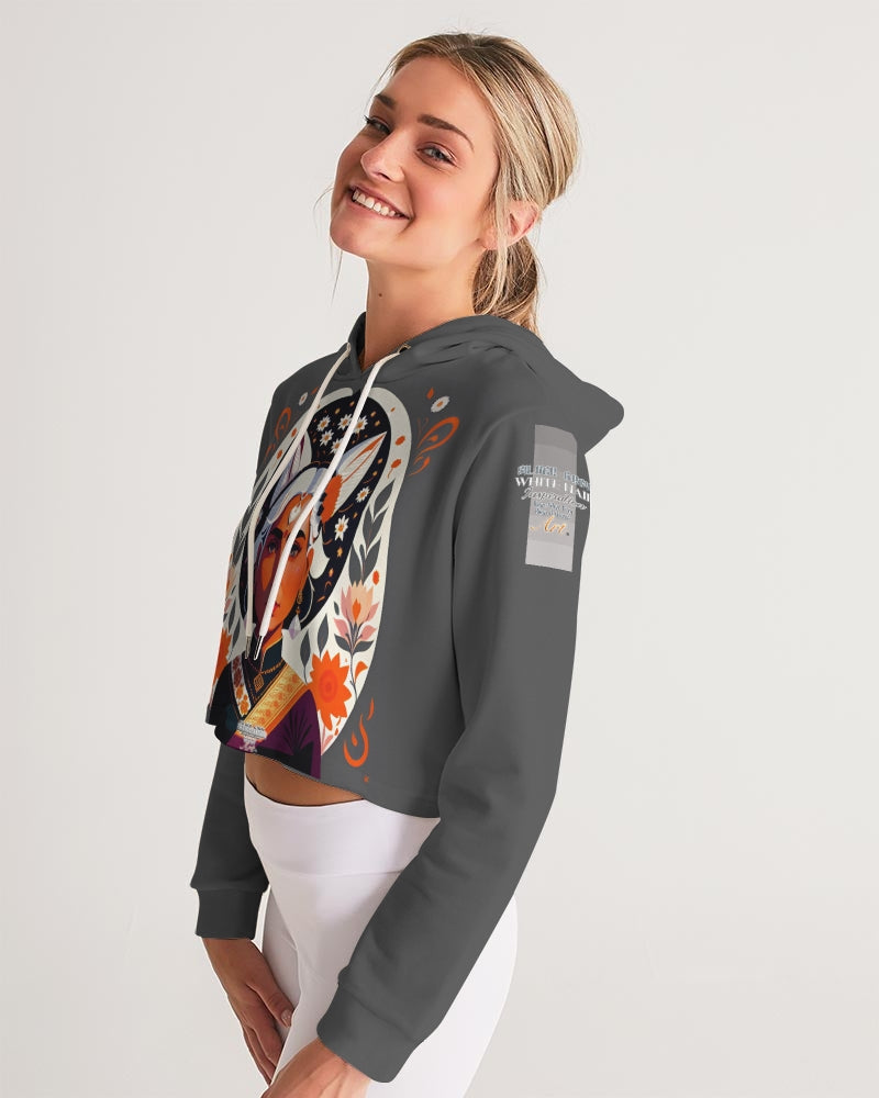 Indian Silver fox Women's Cropped Hoodie