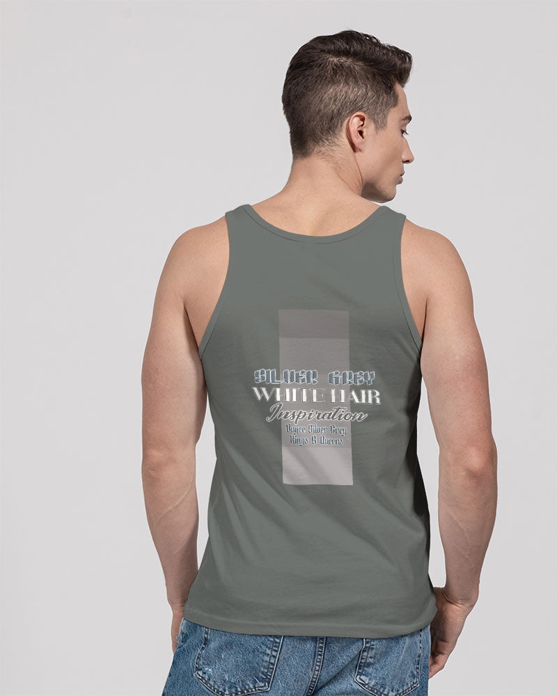 Silver Grey white hair and beard, my style my way Unisex Jersey Tank | Bella + Canvas