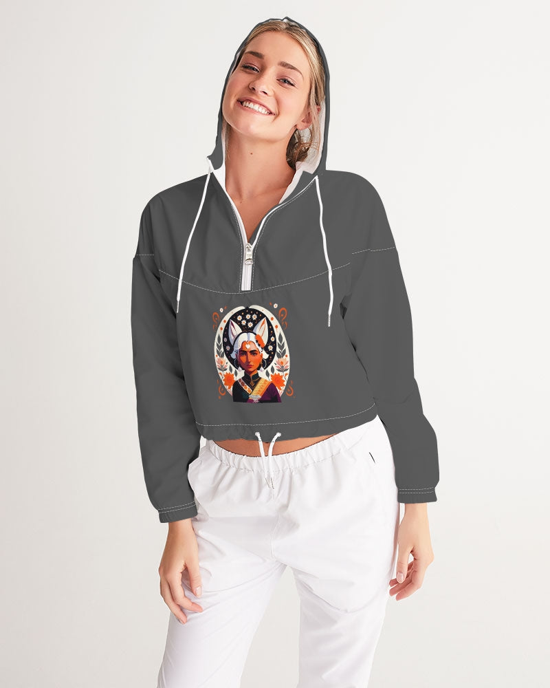 Indian Silver fox Women's Cropped Windbreaker