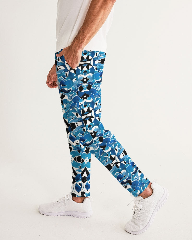 Blue Abstract pattern design Men's Joggers