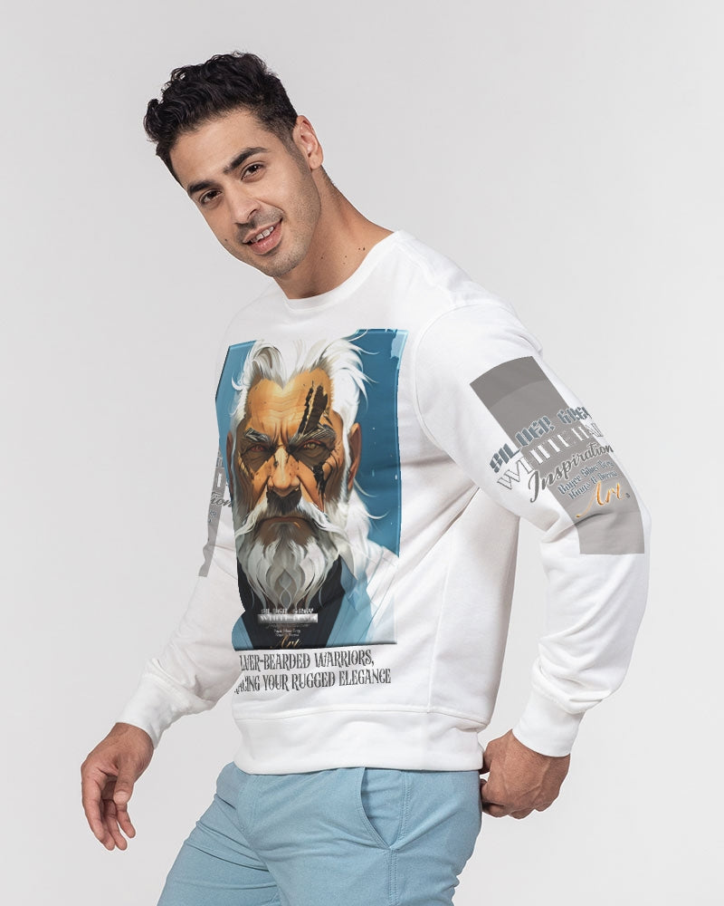 Silver bearded warrior Men's Classic French Terry Crewneck Pullover