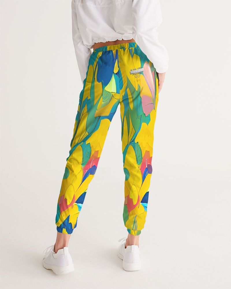 Beautiful yellow and blue hint of red pattern Women's Track Pants