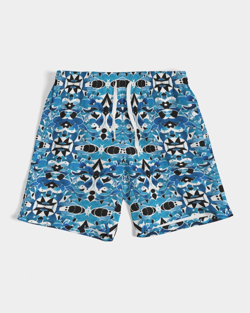 Blue Abstract pattern design Men's Swim Trunk