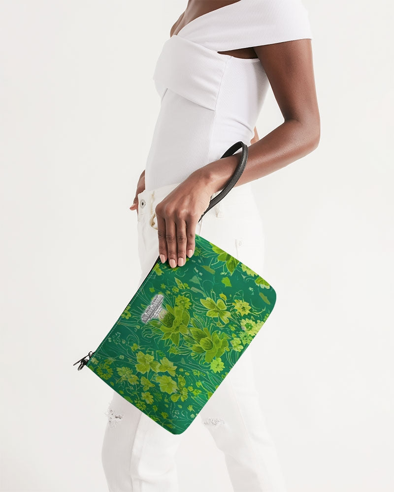 Lush green flower pattern design with logo Daily Zip Pouch