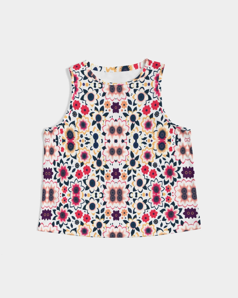 Abstract flower pattern Women's All-Over Print Cropped Tank