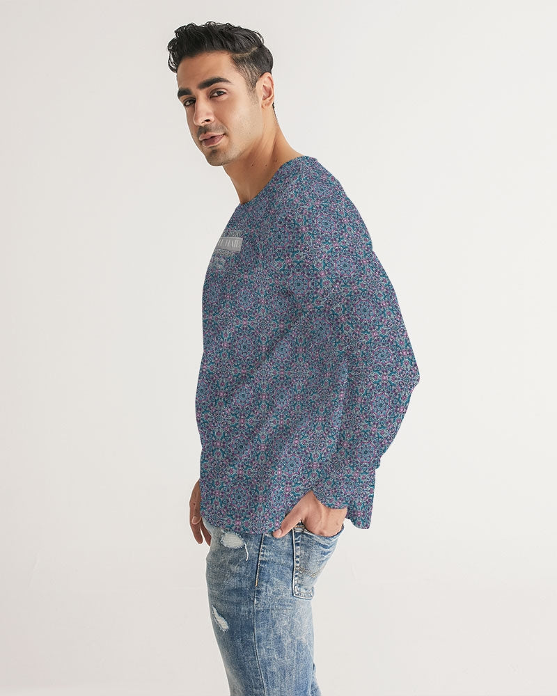 Beautiful mosaic blue pattern Men's Long Sleeve Tee