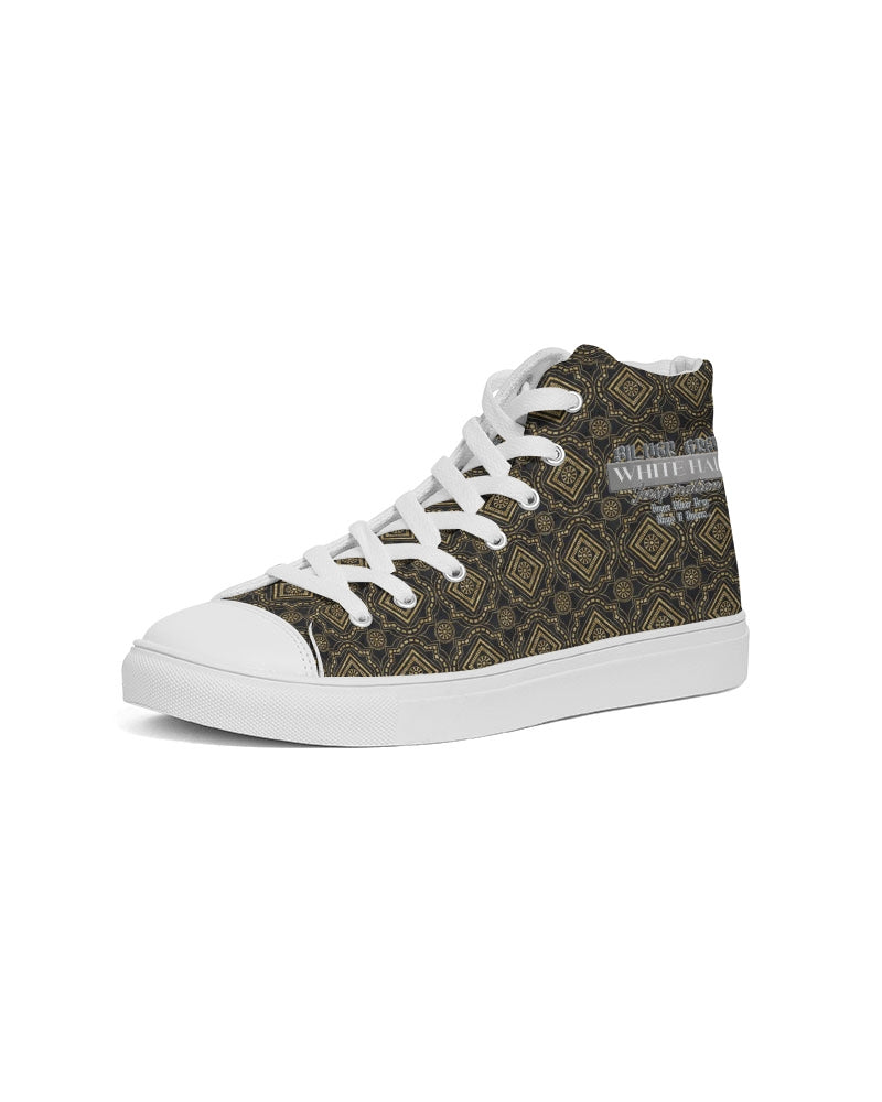 Brown Diamond pattern Men's Hightop Canvas Shoe