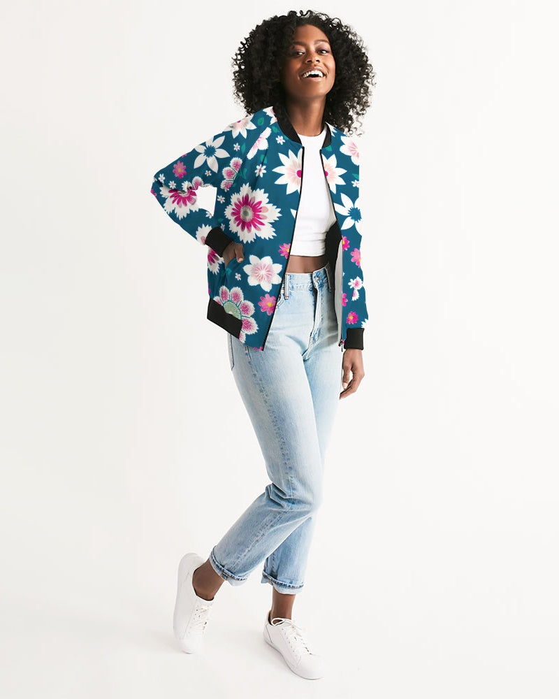 Beautiful floral pattern Women's All-Over Print Bomber Jacket