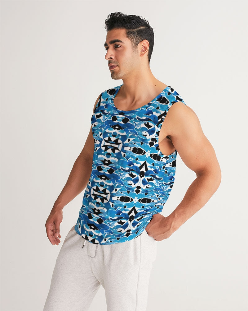 Blue Abstract pattern design Men's Sports Tank