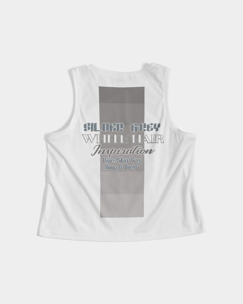 Promoting Indian women with silver grey hair Women's Cropped Tank