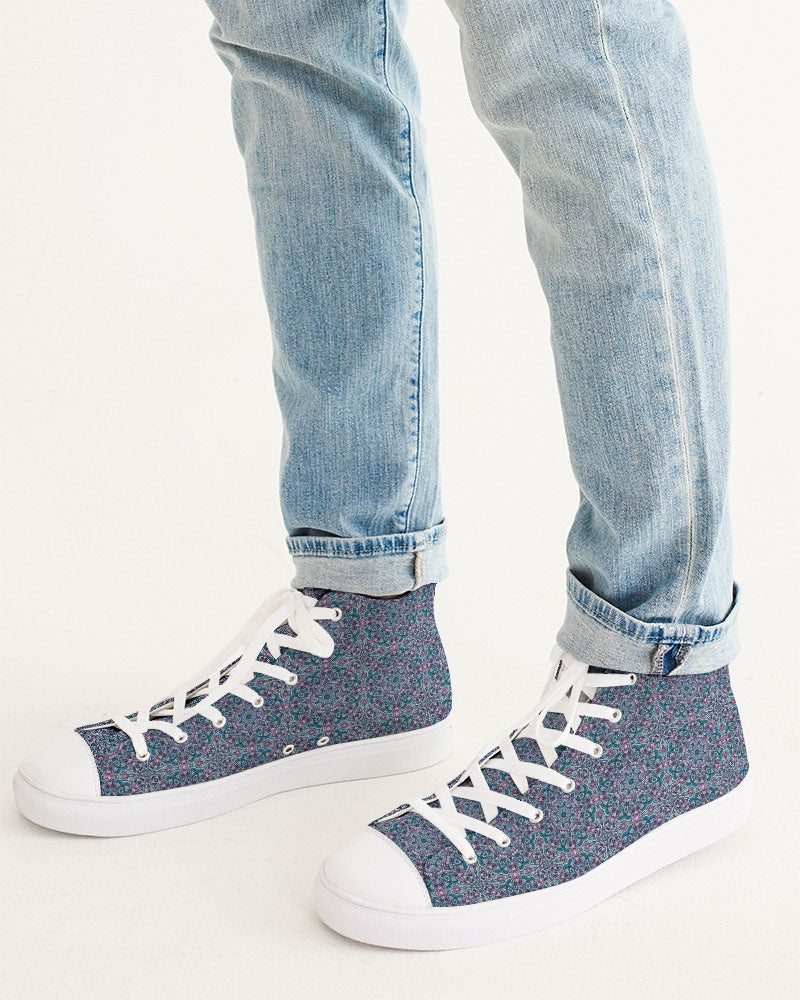 Trainers. blue mosaic Men's Hightop Canvas Shoe