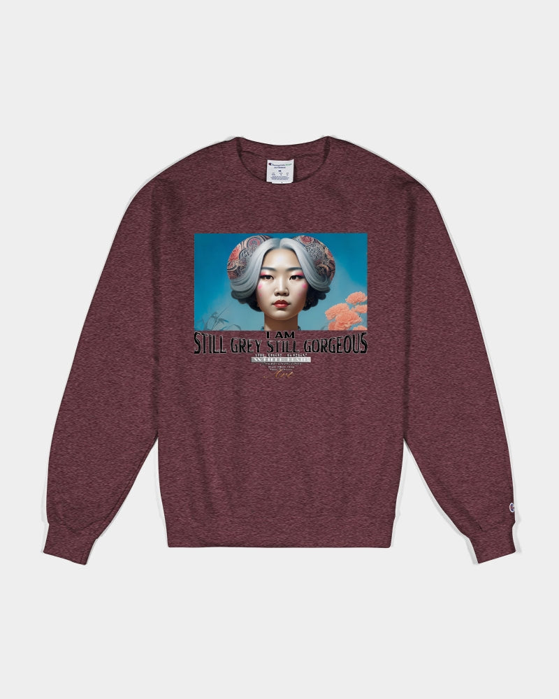 Promoting Asian women with silver grey Unisex Sweatshirt | Champion