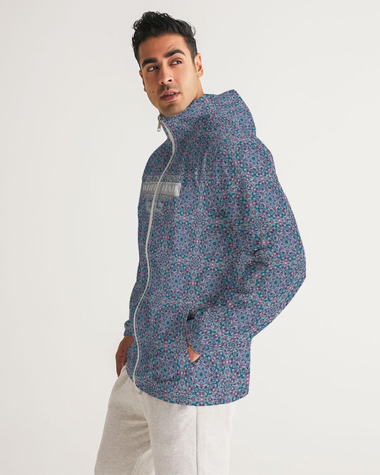 Beautiful mosaic blue pattern Men's Windbreaker