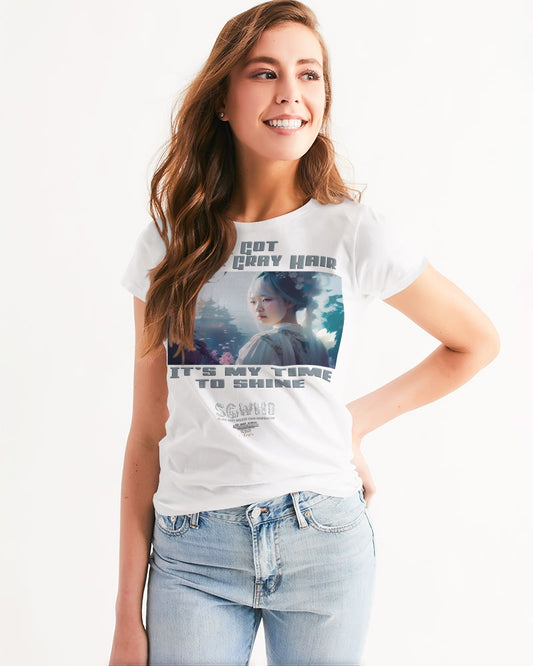 Asian sister with silver grey hair Women's All-Over Print Tee