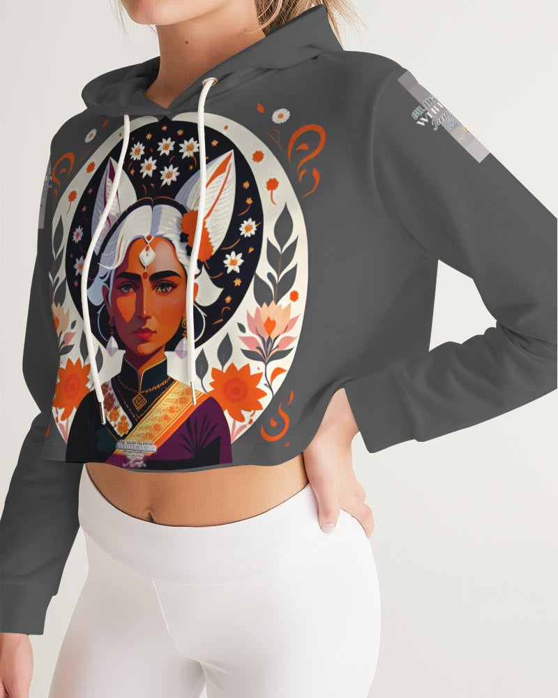 Indian Silver fox Women's Cropped Hoodie