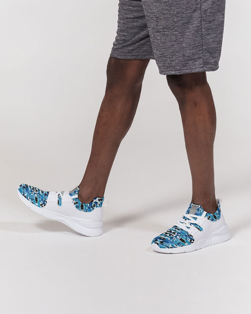 Blue Abstract pattern design Men's Two-Tone Sneaker