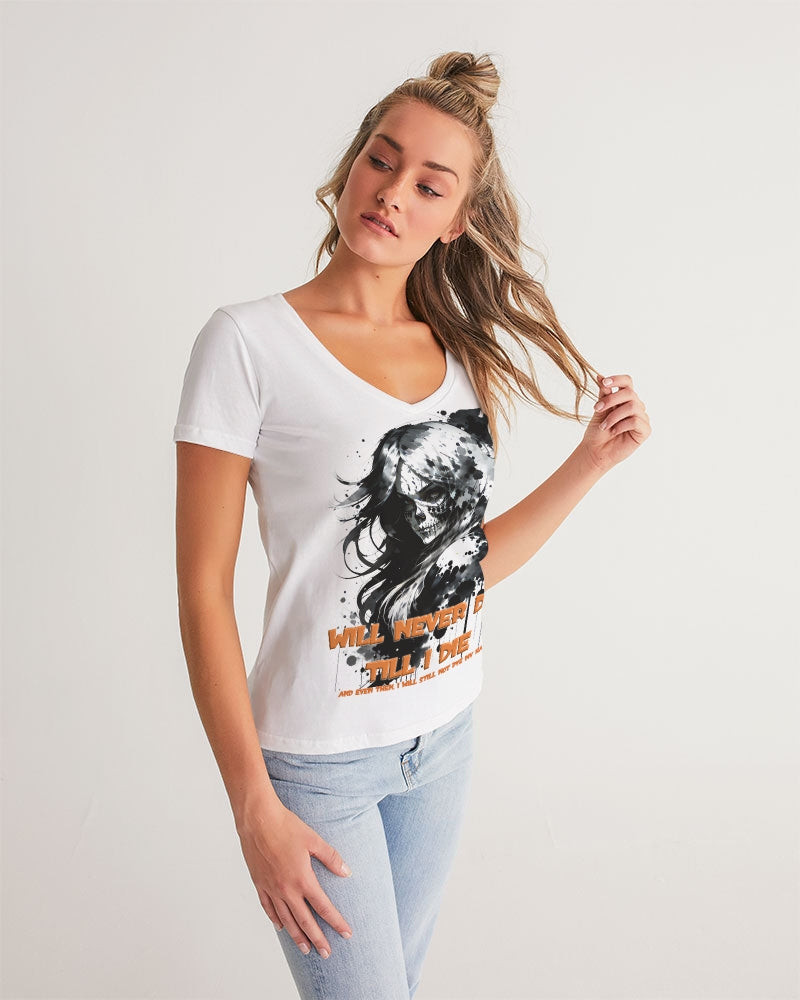 will not dye till i die Women's V-Neck Tee