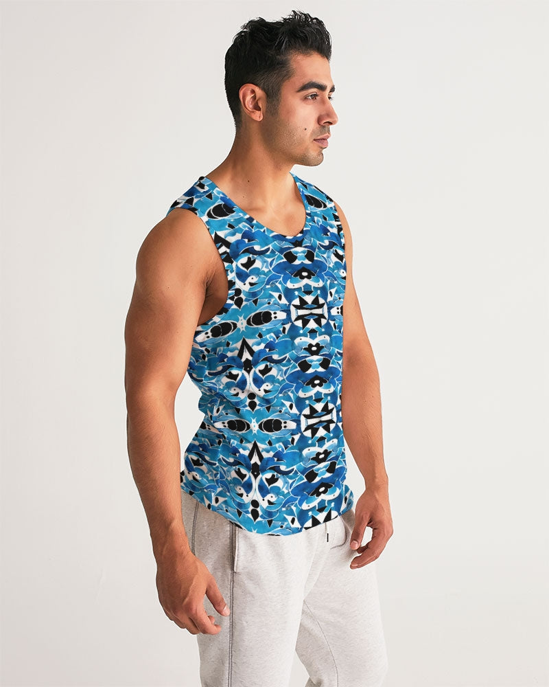 Blue Abstract pattern design Men's Sports Tank