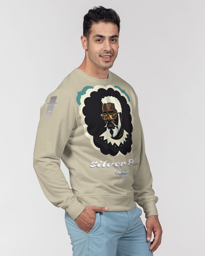 Black gentleman Silverfox Men's Classic French Terry Crewneck Pullover