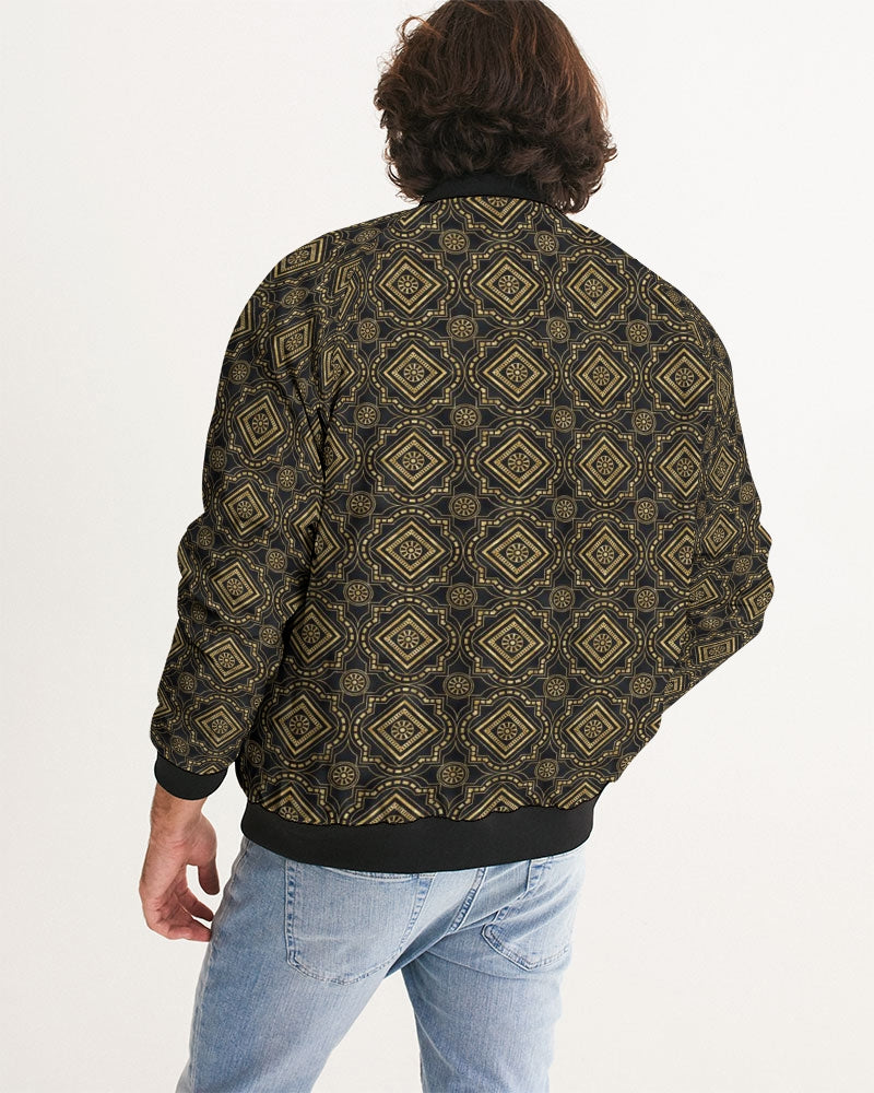 Brown Diamond pattern Men's Bomber Jacket