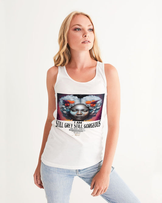 Promoting black women with silver grey hair Women's Tank