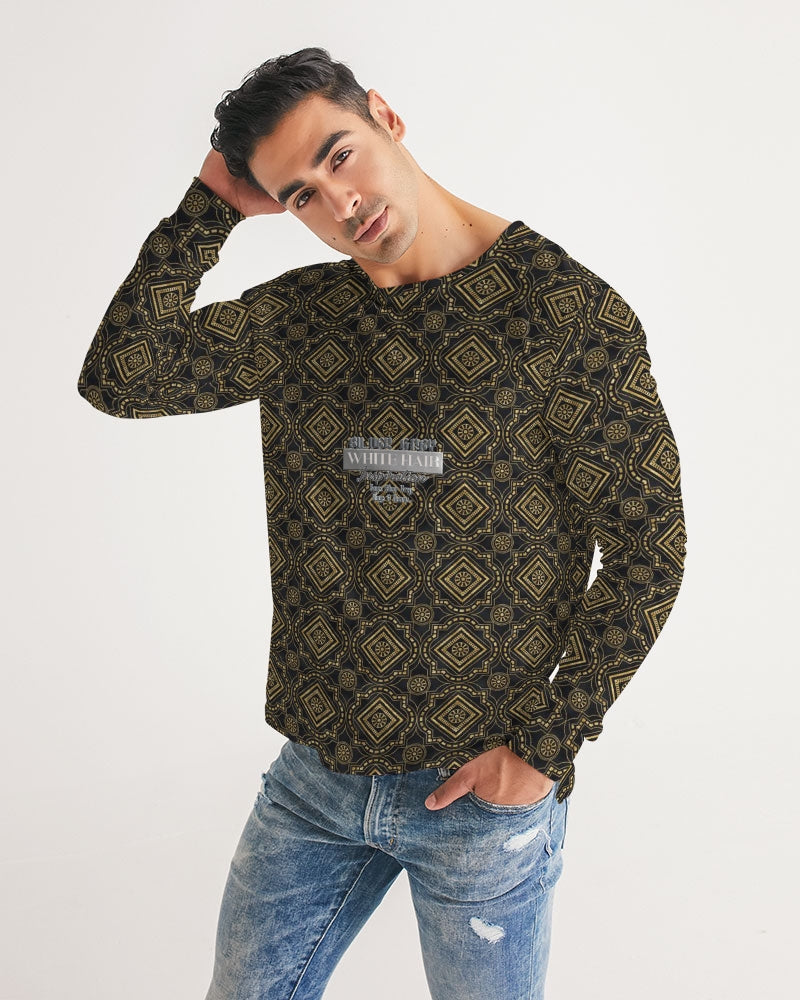 Brown Diamond pattern Men's Long Sleeve Tee