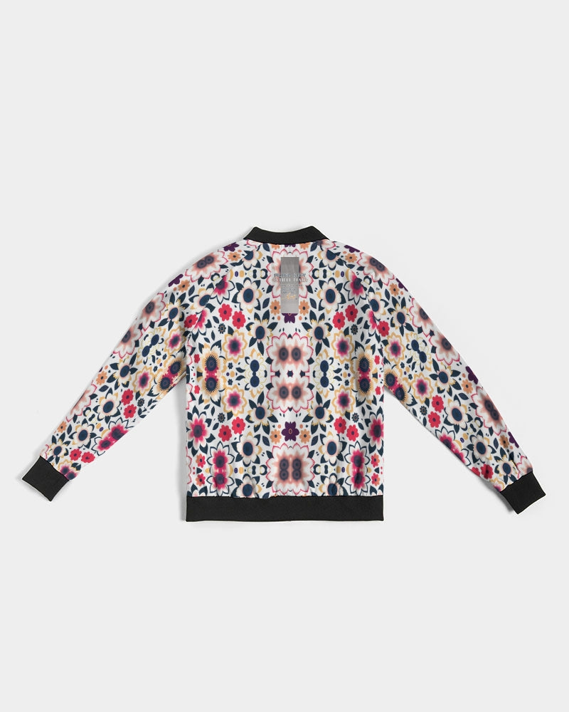 Abstract flower pattern Women's All-Over Print Bomber Jacket