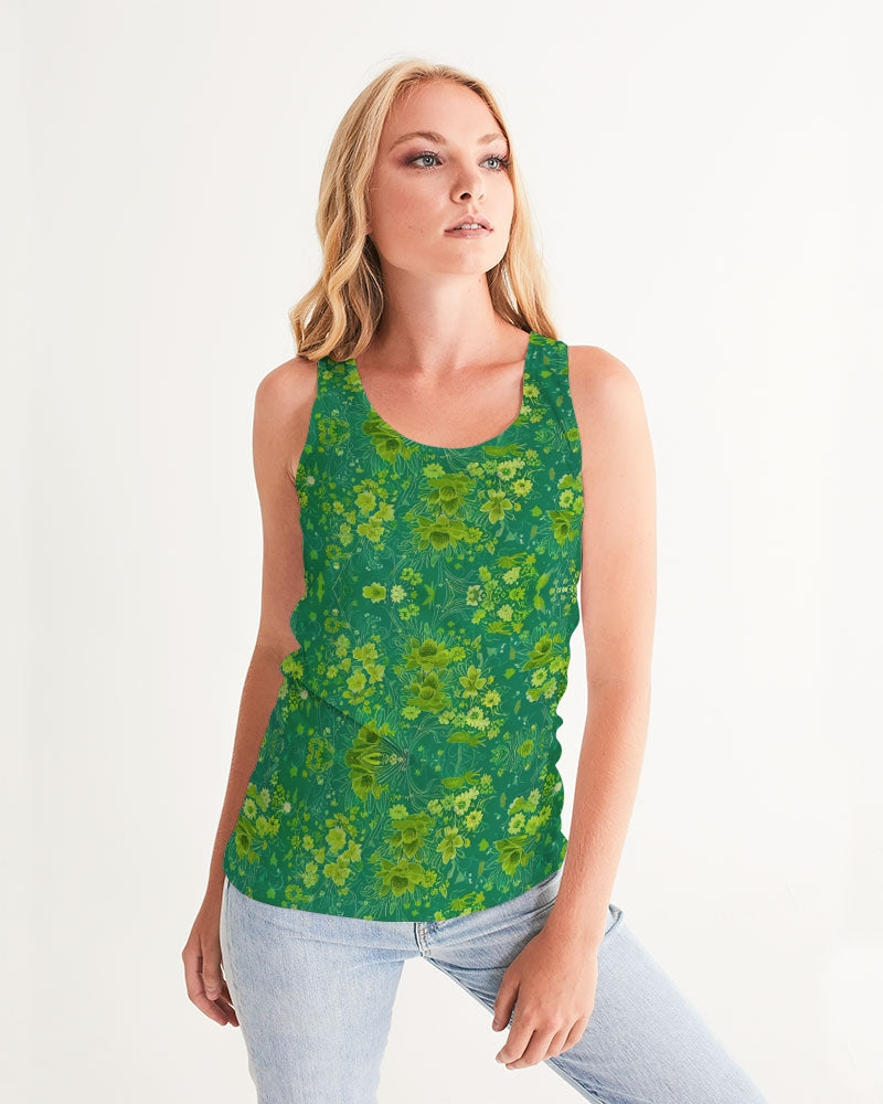 Green lush Repeat pattern Women's Tank