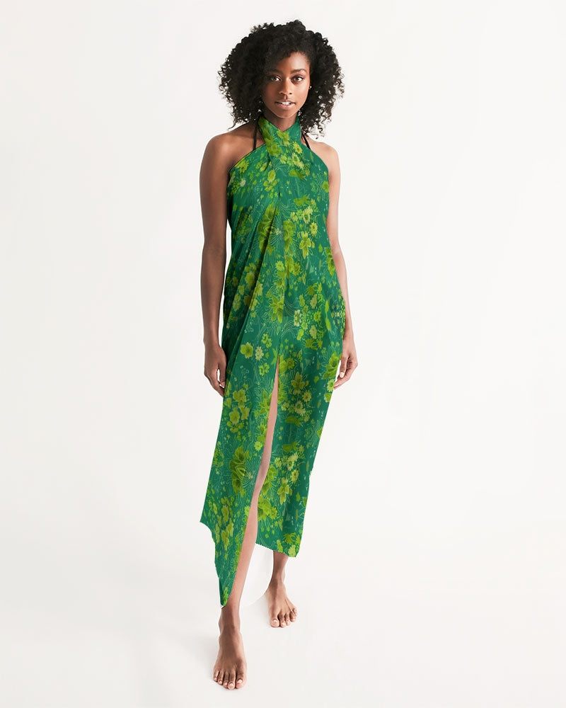 Green lush Repeat pattern Swim Cover Up