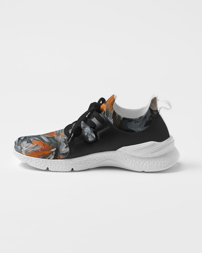 Orange abstract roses Women's Two-Tone Sneaker