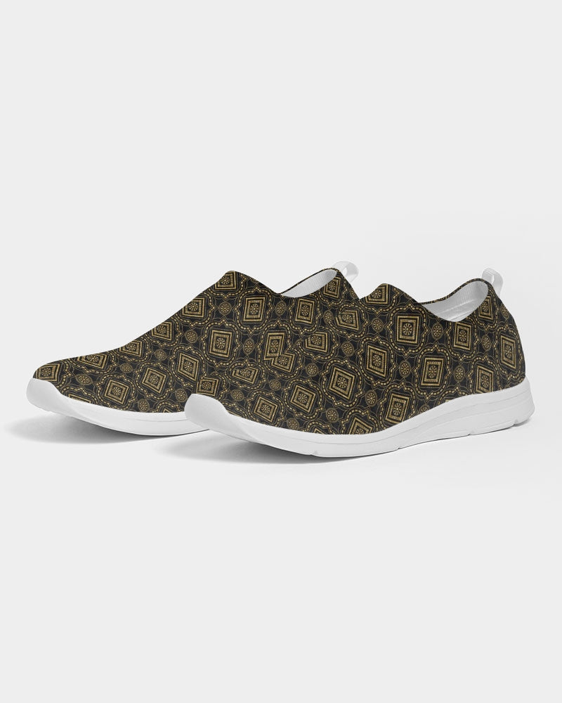 Brown Diamond pattern Men's Slip-On Flyknit Shoe