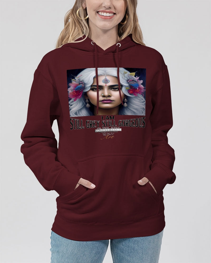 Promoting Indian women with silver grey hair Unisex Premium Pullover Hoodie | Lane Seven