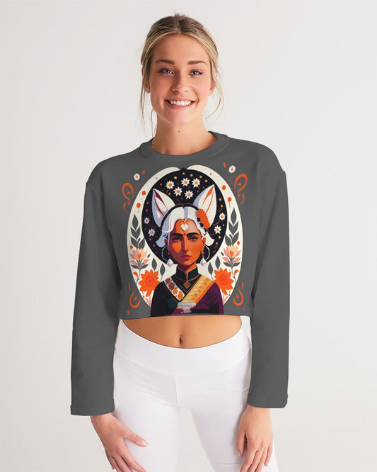 Indian Silver fox Women's Cropped Sweatshirt