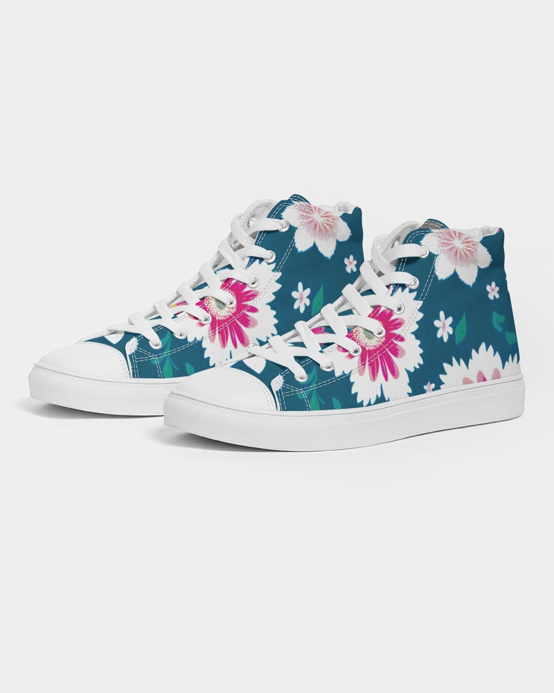 Beautiful floral pattern Women's Hightop Canvas Shoe