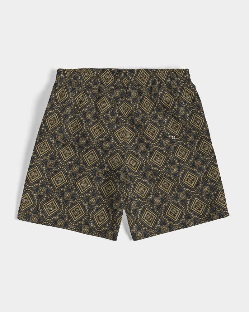 Brown Diamond pattern Men's Swim Trunk