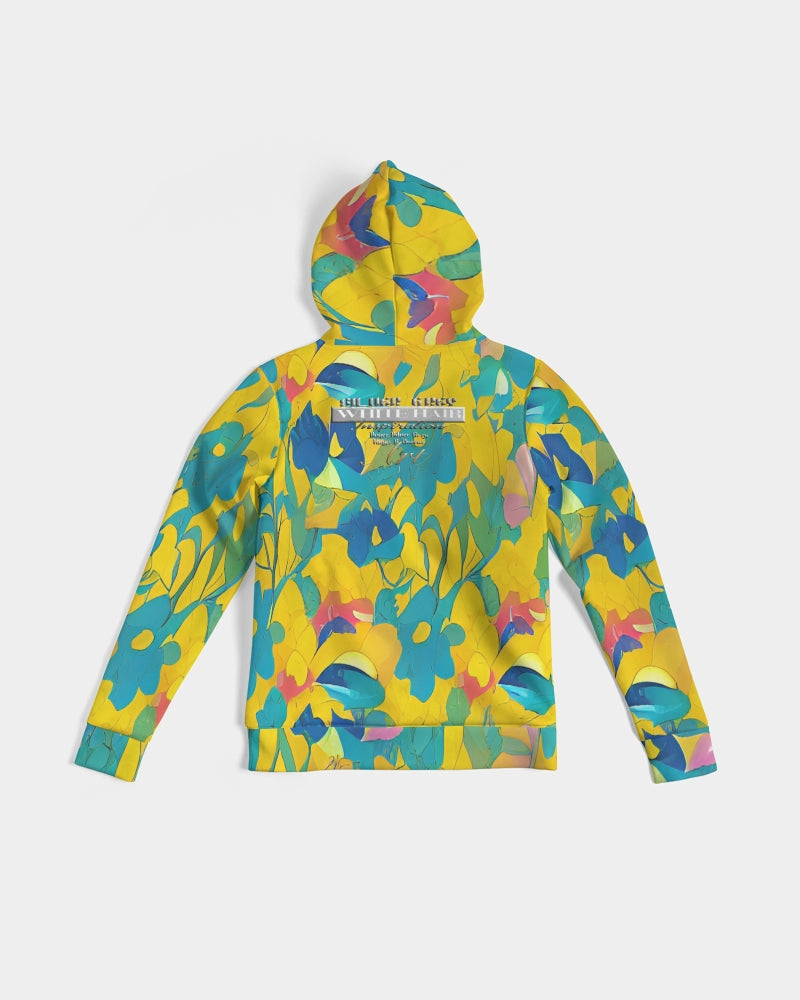 Beautiful yellow and blue hint of red pattern Women's Hoodie